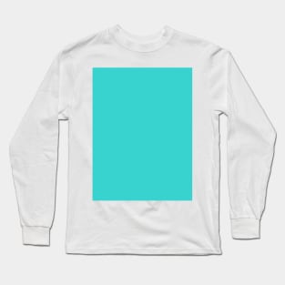 preppy Trendy fashion  solid color Aqua Teal Turquoise Long Sleeve T-Shirt